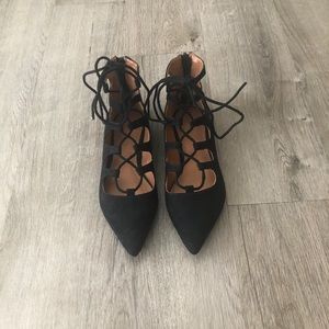 Aldo lace up black flats